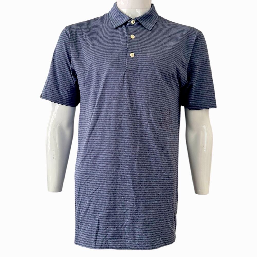 Dunning Golf Polo Shirt Mens‎ Medium Light Purple Striped Performance